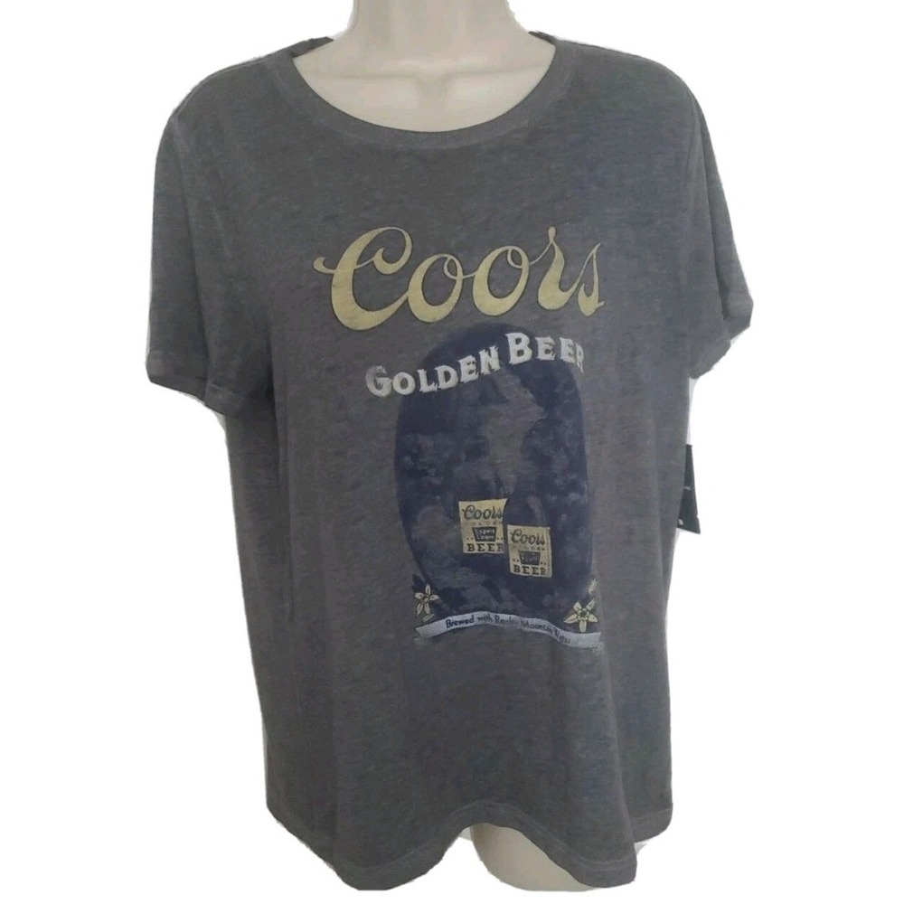 Lucky Brand‎ Women's Coors Beer Logo T-Shirt Gray Heather Size S New $40